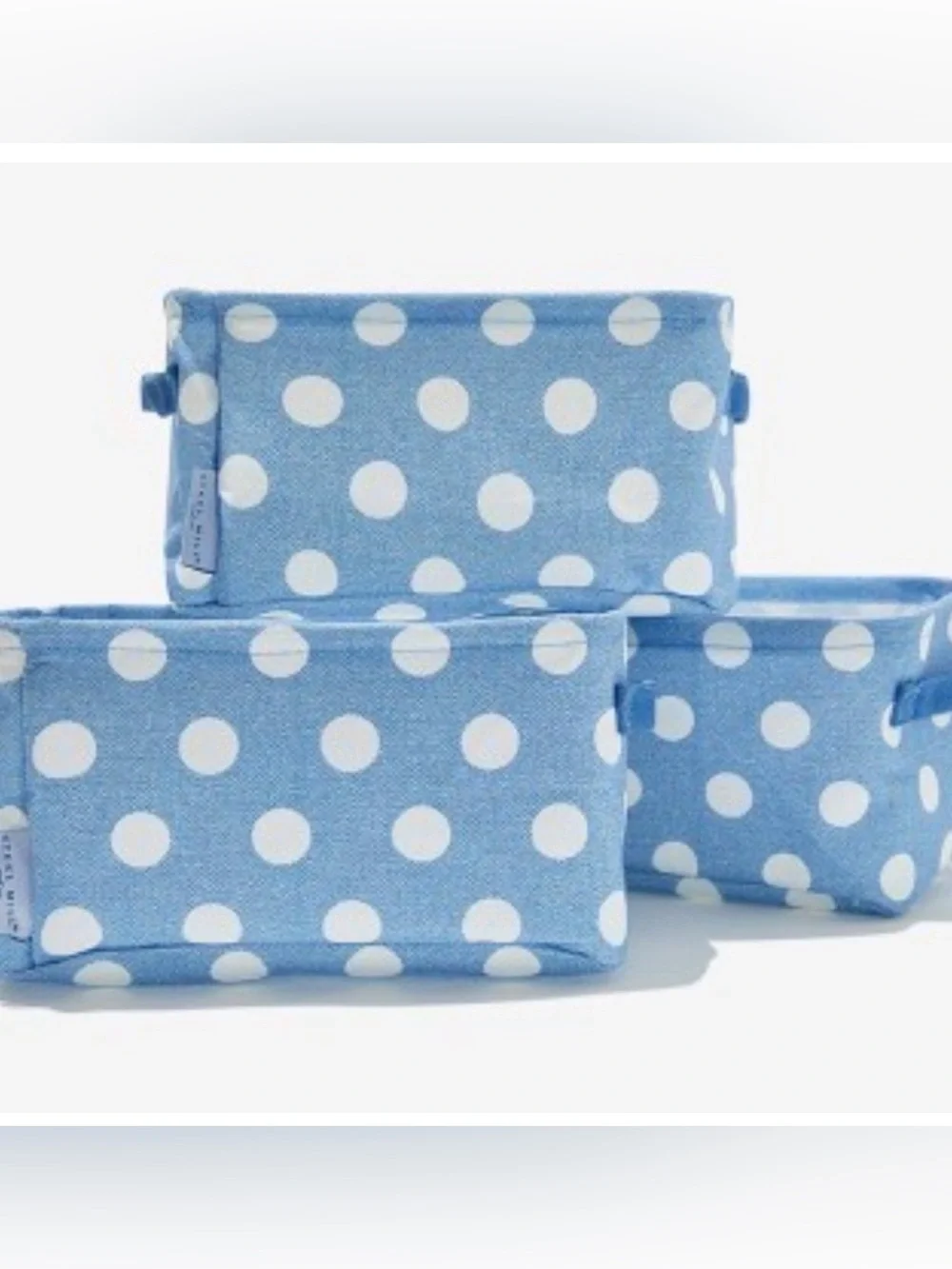 Blue Polka Dot Storage Bin Set - 3 Pack